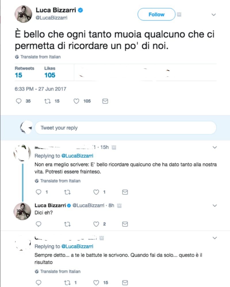 Luca Bizzarri scatena il web per il tweet su Paolo Limiti [FOTO]