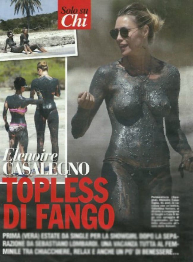 Elenoire Casalegno, topless coperto dal fango a Formentera [FOTO]
