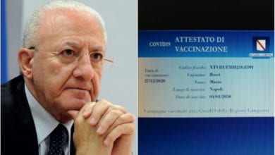 De Luca card vaccino Covid Campania