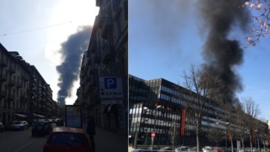 Incendio Torino palazzo ex Fiat
