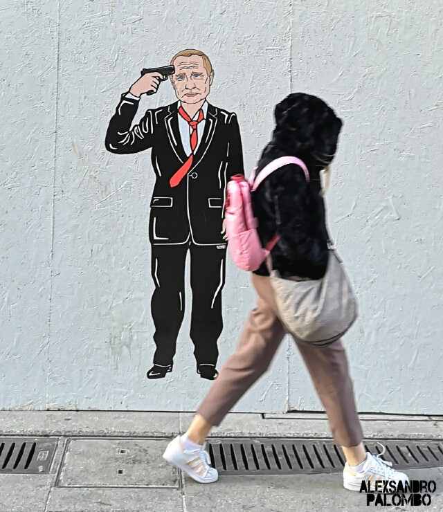 Vladimir Putin streetart Alexandro Palombo Milano