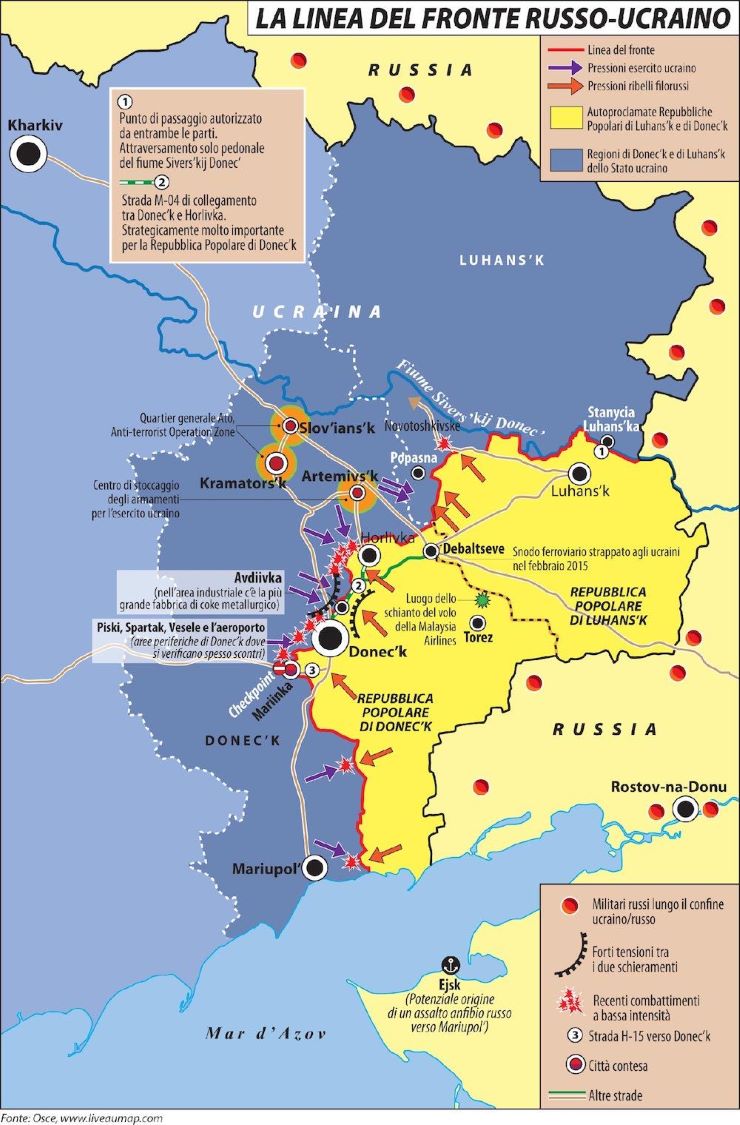 Donbass Ucraina Mappa 2021 Ante Guerra