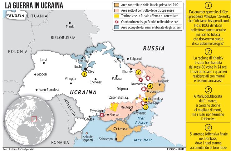 Ucraina Guerra Mappa