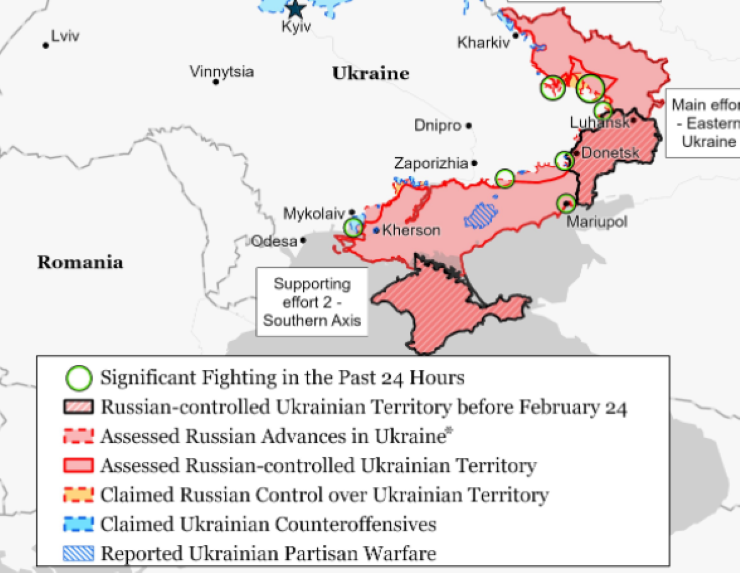 Ucraina Mappa Guerra Aprile