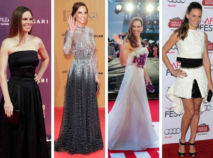 Hilary Swank look red carpet