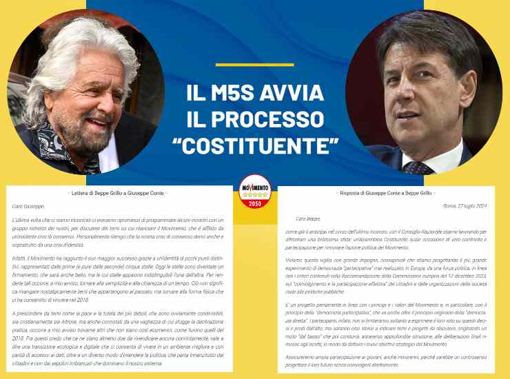 Grillo e Conte scontro sull'Assemblea Costituente del M5S