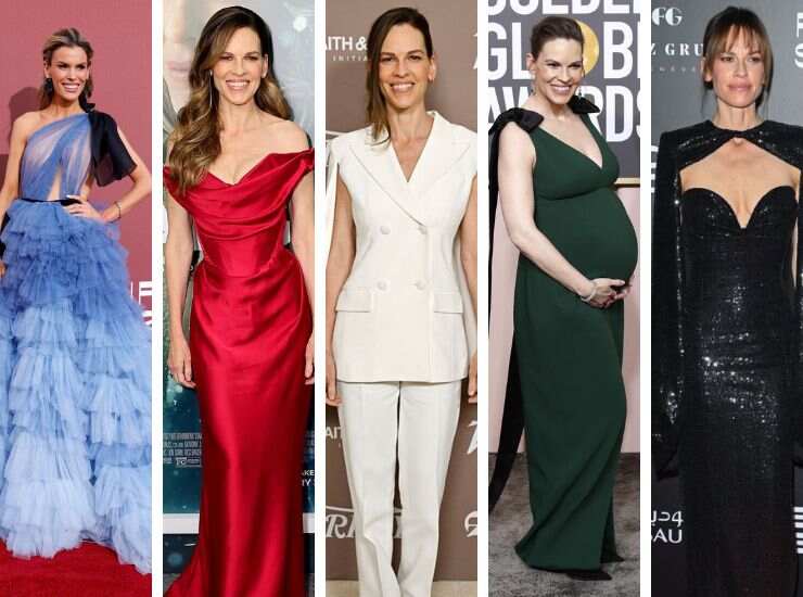 Hilary Swank look red carpet