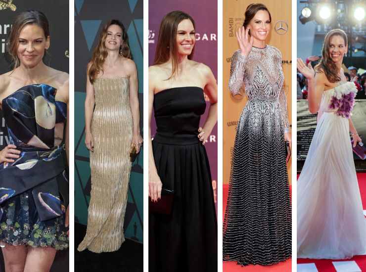 Hilary Swank look red carpet