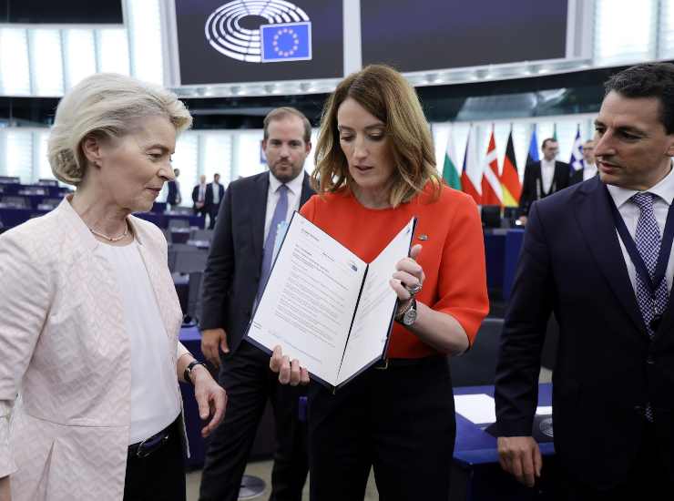 von der Leyen Metsola parlamento Ue 