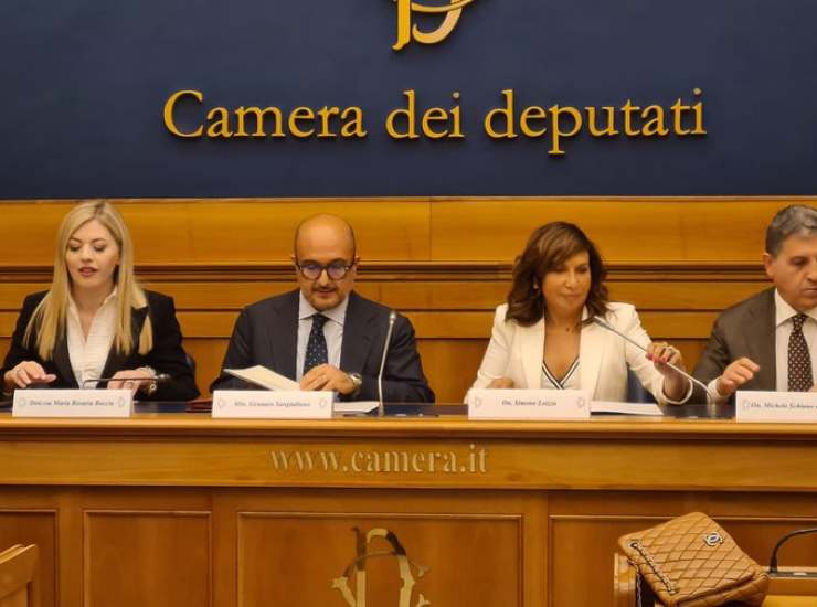 Maria Rosaria Boccia col ministro Sangiuliano alla Camera dei deputati