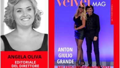 Copertina ottobre Valeria Marini Anton Giulio Grande Milano Fashion Week editoriale direttore