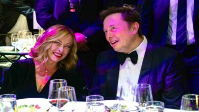 Giorgia Meloni Elon Musk premiazione in America