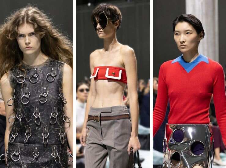 Prada look futuristico alla Milano Fashion Week