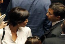 Italo Bocchino e Mara Carfagna in Parlamento