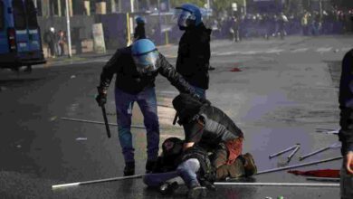 Scontri Roma manifestazione pro Pal