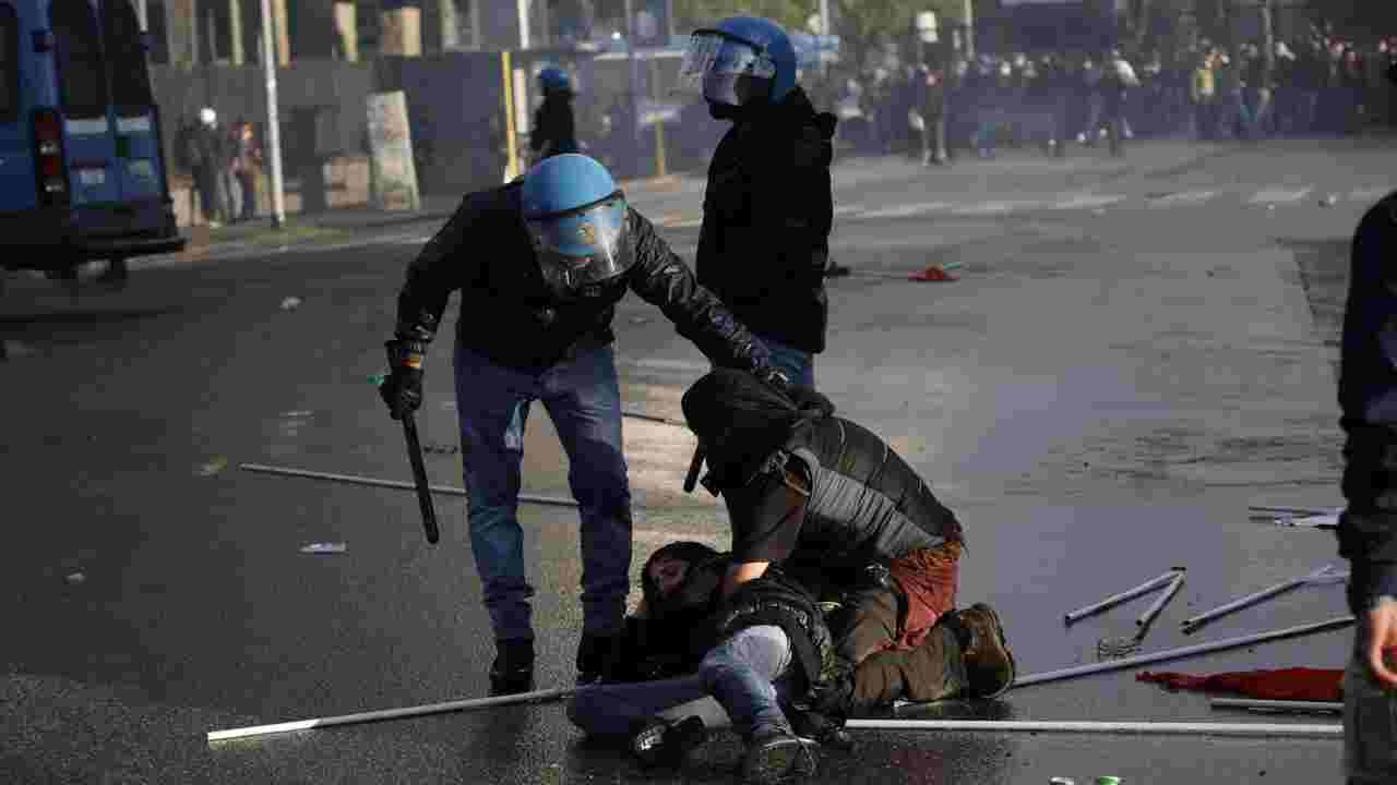 Scontri Roma manifestazione pro Pal