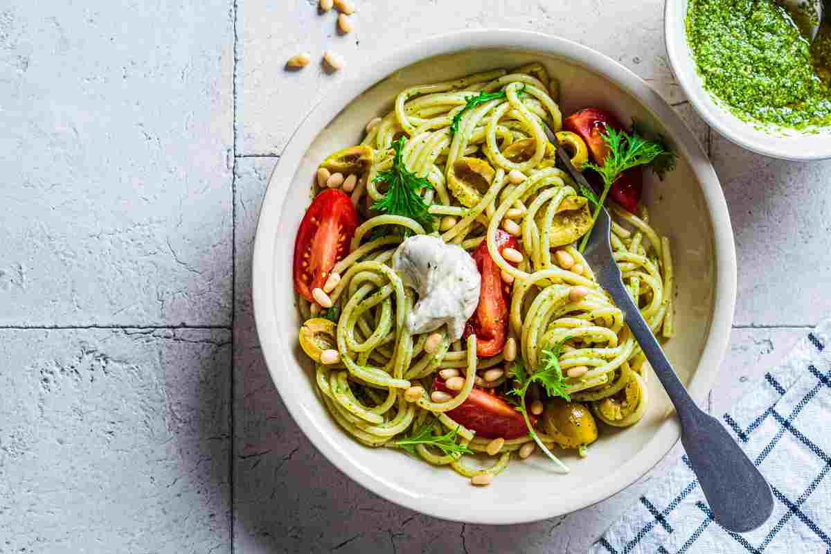 Ricetta spaghetti cremosi tricolore